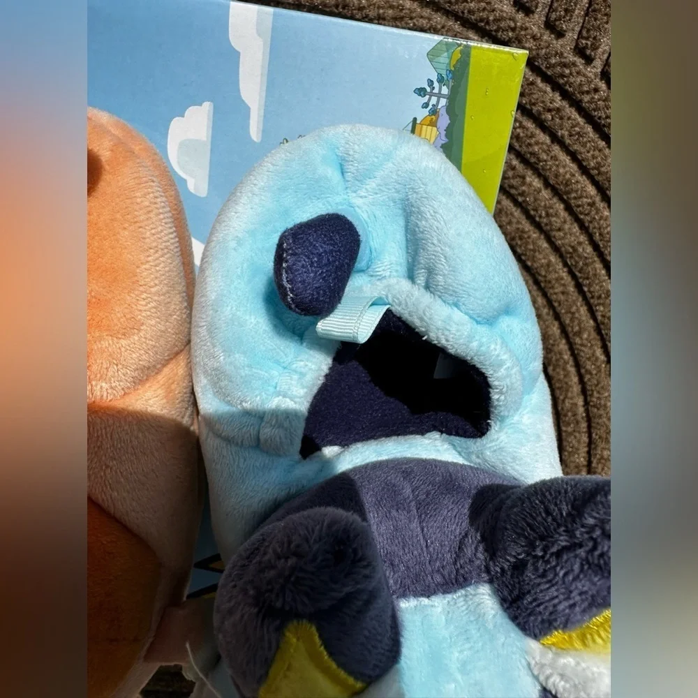 Cute Super Cozy Bluey Cartoon Character Plush Slippers‎ Coastal Cottagecore